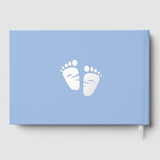 Oh Baby Silver Foil Blue Baby Feet Boy Shower Gastenboek (Achterkant)