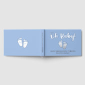 Oh Baby Silver Foil Blue Baby Feet Boy Shower Gastenboek (Volledig)