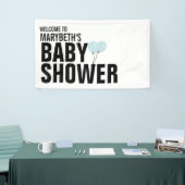 Oh Baby Simple Blue Balloon Baby shower Banner (Beurs)