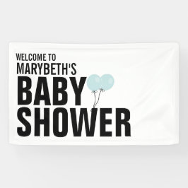Oh Baby Simple Blue Balloon Baby shower Banner