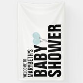 Oh Baby Simple Blue Balloon Baby shower Banner (Verticaal)