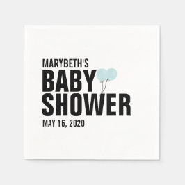 Oh Baby Simple Blue Balloon Baby shower Napkin Servet