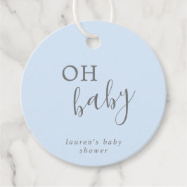 Oh Baby Simple Blue en Grey Boy Baby shower Bedankjes Labels