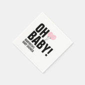 Oh Baby Simple Pink Ballon Baby shower Napkin Servet (Hoek)