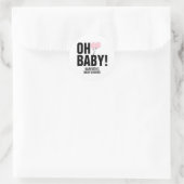 Oh Baby Simple Pink Ballon Baby shower Sticker (Tas)