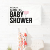Oh Baby Simple Pink Banner Baby shower Banner (Insitu)