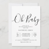 OH BABY Simple script baby shower Kaart (Voorkant)