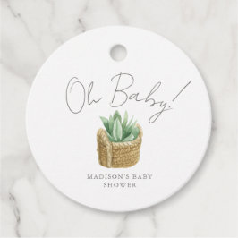 Oh Baby Simple Succulent Baby shower Bedankjes Labels