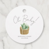 Oh Baby Simple Succulent Baby shower Bedankjes Labels (Achterkant)