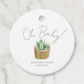 Oh Baby Simple Succulent Baby shower Bedankjes Labels (Voorkant)