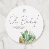 Oh Baby Simple Succulent Baby shower Bedankjes Labels (Achterkant)