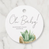 Oh Baby Simple Succulent Baby shower Bedankjes Labels (Voorkant)