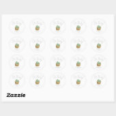 Oh Baby Simple Succulent Baby shower Ronde Sticker (Vel)