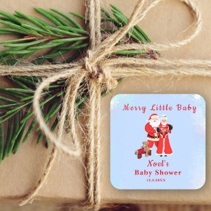 Oh Baby Sinterklaas & Mevrouw Claus Baby Shower Vierkante Sticker