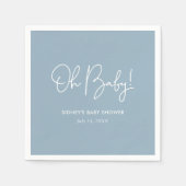 Oh Baby Sky Blue gepersonaliseerd Baby shower Servet (Voorkant)