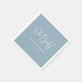 Oh Baby Sky Blue gepersonaliseerd Baby shower Servet (Hoek)