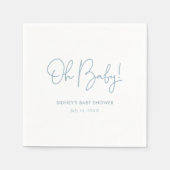 Oh Baby Sky Blue gepersonaliseerd Baby shower Servet (Voorkant)