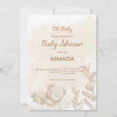 Oh Baby! Slaap Beer Boho Neutraal Baby shower Kaart (Voorkant)