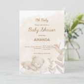 Oh Baby! Slaap Beer Boho Neutraal Baby shower Kaart (Staand voorkant)