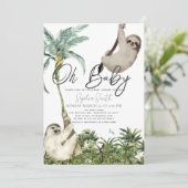 Oh Baby Sloth Oerwoud Baby shower Kaart (Staand voorkant)