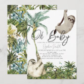Oh Baby Sloth Oerwoud Baby shower Kaart (Voorkant / Achterkant)