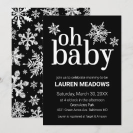 Oh Baby Sneeuwvlok Winter Babyshower Uitnodiging
