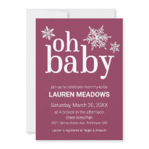 Oh Baby Snowflake Winter Baby shower Uitnodiging