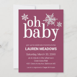 Oh Baby Snowflake Winter Baby shower Uitnodiging