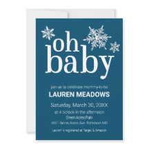 Oh Baby Snowflake Winter Baby shower Uitnodiging