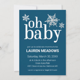 Oh Baby Snowflake Winter Baby shower Uitnodiging