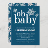 Oh Baby Snowflake Winter Baby shower Uitnodiging (Voorkant / Achterkant)