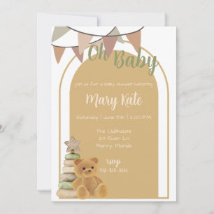 Oh baby  Speelgoed baby shower Kaart