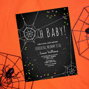 Oh Baby Spiderweb Halloween Baby shower Uitnodigin Kaart