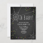 Oh Baby Spiderweb Halloween Baby shower Uitnodigin Kaart (Voorkant)