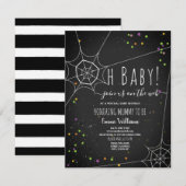 Oh Baby Spiderweb Halloween Virtual Baby shower Kaart (Voorkant / Achterkant)