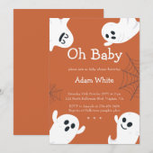 Oh Baby Spooky Ghost Halloween Herfst Baby shower Kaart (Voorkant / Achterkant)