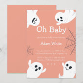 Oh Baby Spooky Ghost Halloween Herfst Baby shower Kaart (Voorkant / Achterkant)