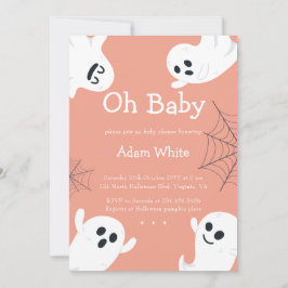Oh Baby Spooky Ghost Halloween Herfst Baby shower Kaart