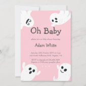 Oh Baby Spooky Ghost Halloween Herfst Baby shower Kaart (Voorkant)