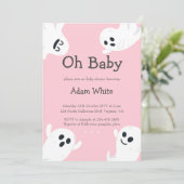 Oh Baby Spooky Ghost Halloween Herfst Baby shower Kaart (Staand voorkant)