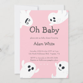 Oh Baby Spooky Ghost Halloween Herfst Baby shower Kaart