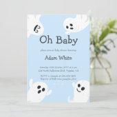 Oh Baby Spooky Ghost Halloween Herfst Baby shower Kaart (Staand voorkant)