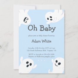 Oh Baby Spooky Ghost Halloween Herfst Baby shower Kaart