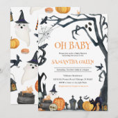 Oh Baby Spooky Halloween Baby shower Kaart (Voorkant / Achterkant)
