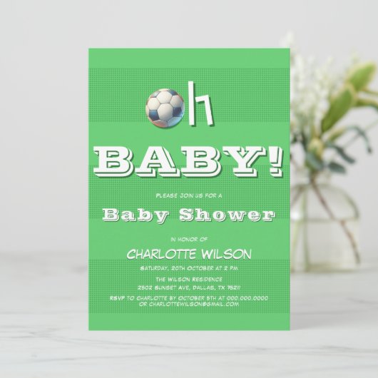 Oh Baby! Sport Football Baby Boy Shower Kaart (Staand voorkant)