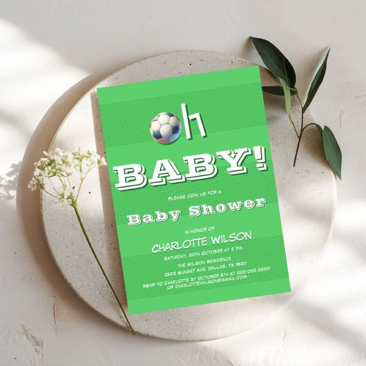 Oh Baby! Sport Football Baby Boy Shower Kaart