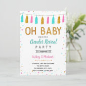 Oh baby sprinkhaangeslacht onthult feestelijke uit kaart (Staand voorkant)