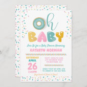 Oh Baby Sprinkle Donut Baby shower Uitnodiging (Voorkant / Achterkant)