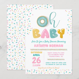 Oh Baby Sprinkle Donut Baby shower Uitnodiging