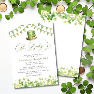 Oh Baby St. Patrick's Day Groene Baby Shower  Kaart